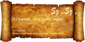 Sztanek Szilvánusz névjegykártya